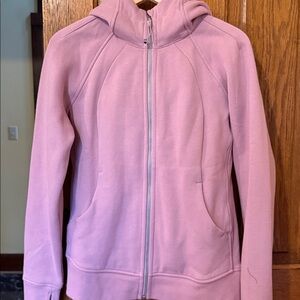 Lululemon Pink scuba Jacket with Hood.